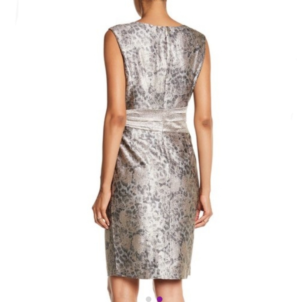 Gold Leopard Keyhole Sheath Dress - Picture 3 of 6